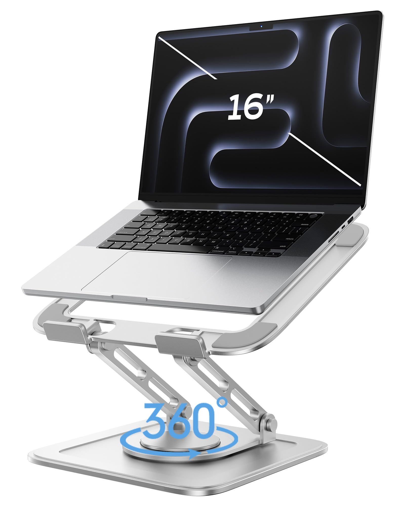 Adjustable Laptop Stand, Computer Stand with 360 Rotating Base, Ergonomic Laptop Riser Mount for Desk Foldable Protable Computer Desk Fits with MacBook Pro Air (10-16