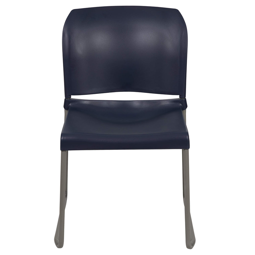 Set of 5, Navy, Hercules Series Contoured Stacking Chairs for Waiting Rooms and Offices, Ergonomic Lobby Chairs with Curved Back