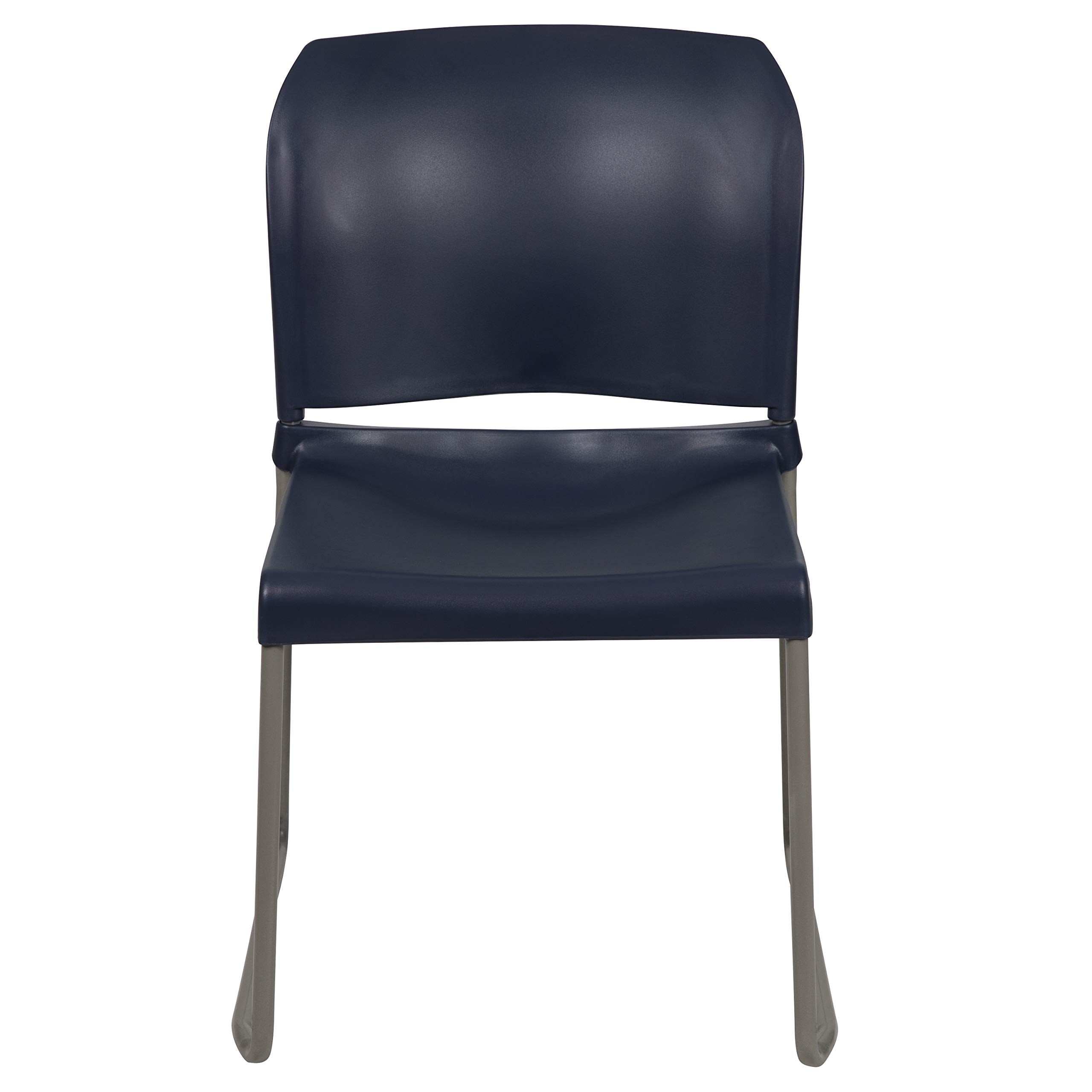 Set of 5, Navy, Hercules Series Contoured Stacking Chairs for Waiting Rooms and Offices, Ergonomic Lobby Chairs with Curved Back