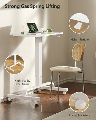 Height Adjustable Mobile Standing Desk with 360 Swivel Casters, 29