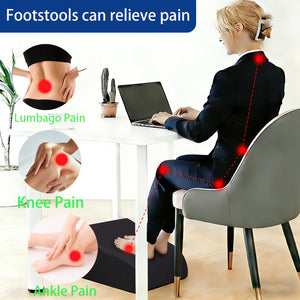 Foot Rest for Under Desk at Work, Ergonomic Under Desk Footrest with Washable Cover for Office, Home & Gaming Leg Elevation Pillow Black