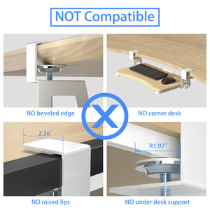 Small Keyboard Tray Under Desk Pull Out with C Clamp Mount for Computer Keyboard, 20 (24.2 Including Clamps) x 11.8 inch Slide-Out Platform Computer Drawer for Typing, Light Wood, DSF1SQM