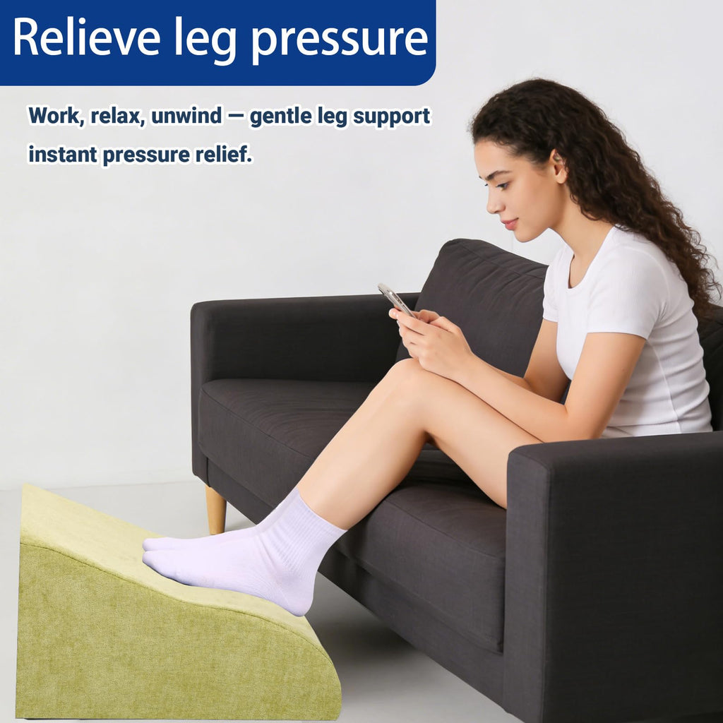 Foot Rest for Under Desk at Work, Ergonomic Under Desk Footrest with Washable Cover for Office, Home & Gaming Leg Elevation Pillow Fruit Green