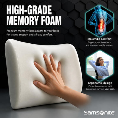 Lumbar Support Pillow for Office Chair, Lower Back Support for Car, Back Pillow Desk Chair Cushion with Memory Foam, Improved Posture Backrest
