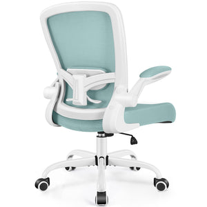 Office Chair, Ergonomic Desk Chair Breathable Mesh Chairs Adjustable High Back Lumbar Support Flip-up Armrests, Executive Rolling Swivel Comfy Computer Chairs Home Office Light Blue