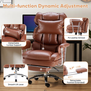 Executive Home Office Chair | Ergonomic Big & Tall High Back with Footrest, Lumbar Support & 360° Swivel