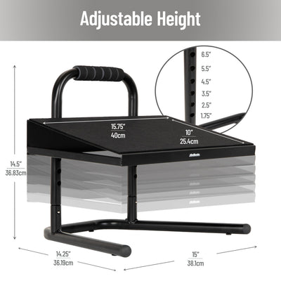 Foot Rest, Under Desk at Work, Ergonomic, Height Adjustable, Office, Metal, Black