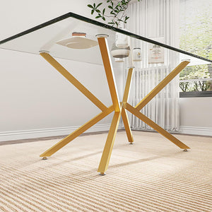 30 Inch Metal Table Base for Dining Room, Heavy Duty Table Legs for Glass, Marble, and Wood Tops, Furniture Legs for Home,Kitchen,Office (Gold)