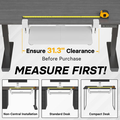 KMT01 Under Desk Keyboard Tray, Pull-Out Keyboard & Mouse Platform with C-Clamp, 25.6 x 11.8 in Space-Saving Ergonomic Slide-Out Drawer, White