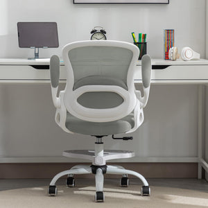 Kids Desk Chair,Ergonomic Study Chair with Adjustable Height,Swivel Mesh Desk Chair with Wheels,Home Office Chair for Children in Home Bedroom Grey