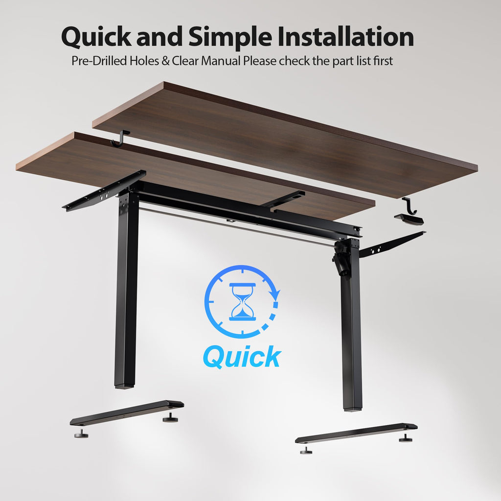 Electric Standing Desk, 55 x 28 Inches Height Adjustable Desk, Sit Stand up for Work Office Home, Ergonomic Rising Computer Table with Memory Preset, Dark Walnut