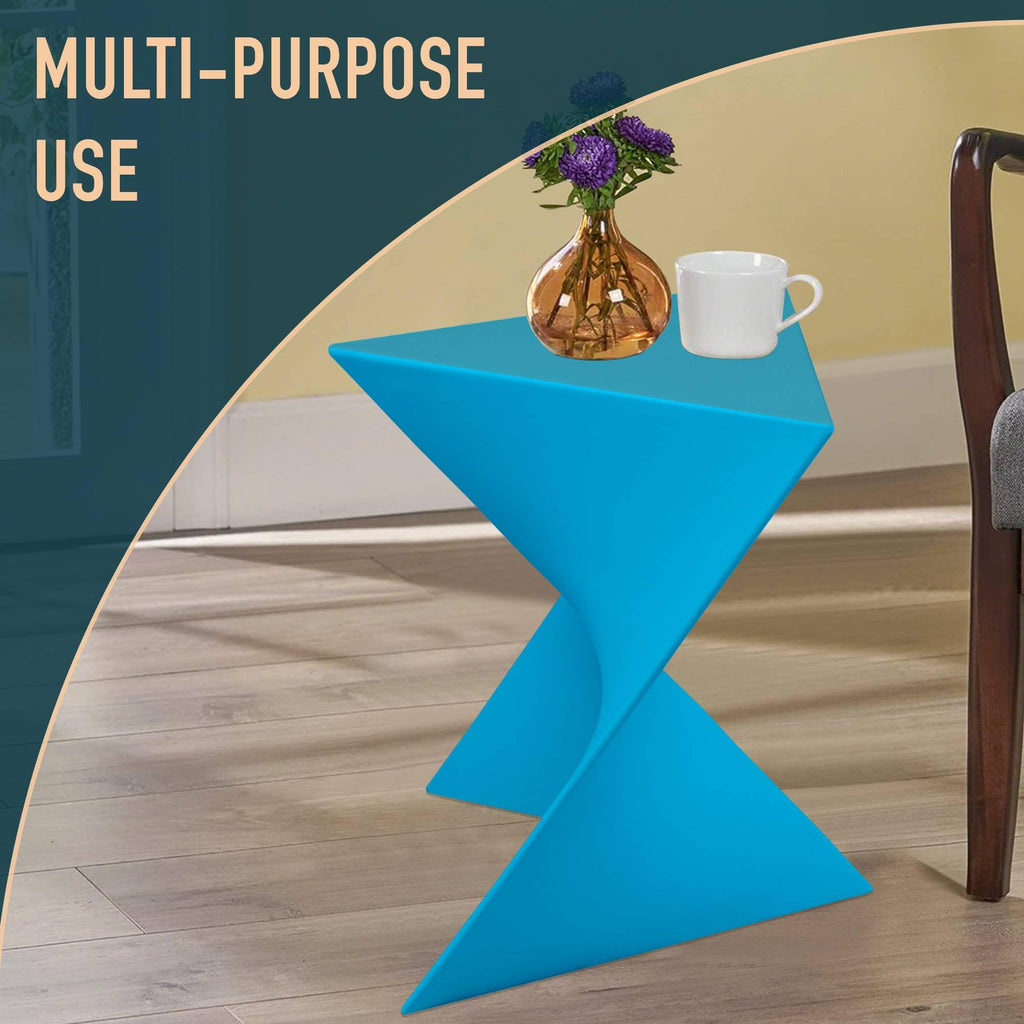Modern Blue Accent End Table - Stylish Vanity Side Table for Bedroom, Living Room, or Office