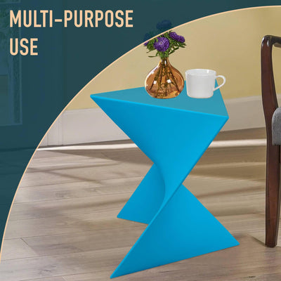 Modern Blue Accent End Table - Stylish Vanity Side Table for Bedroom, Living Room, or Office