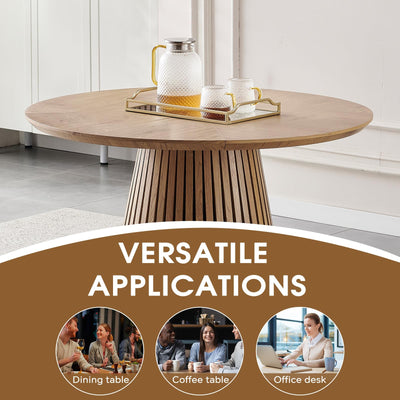 47.2 Inch Round Tulip Dining Table, Circle Kitchen Table for 2-4 People for Kitchen Dining Room