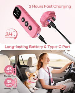 Dog Training Collar - 4200FT Remote Dog Collar with 3 Training Modes for Small Dogs with Pet ID Tag & Security Lock, IPX8-Waterproof Rechargeable E-Collar for Mini Small Medium Dogs (Pro Pink)