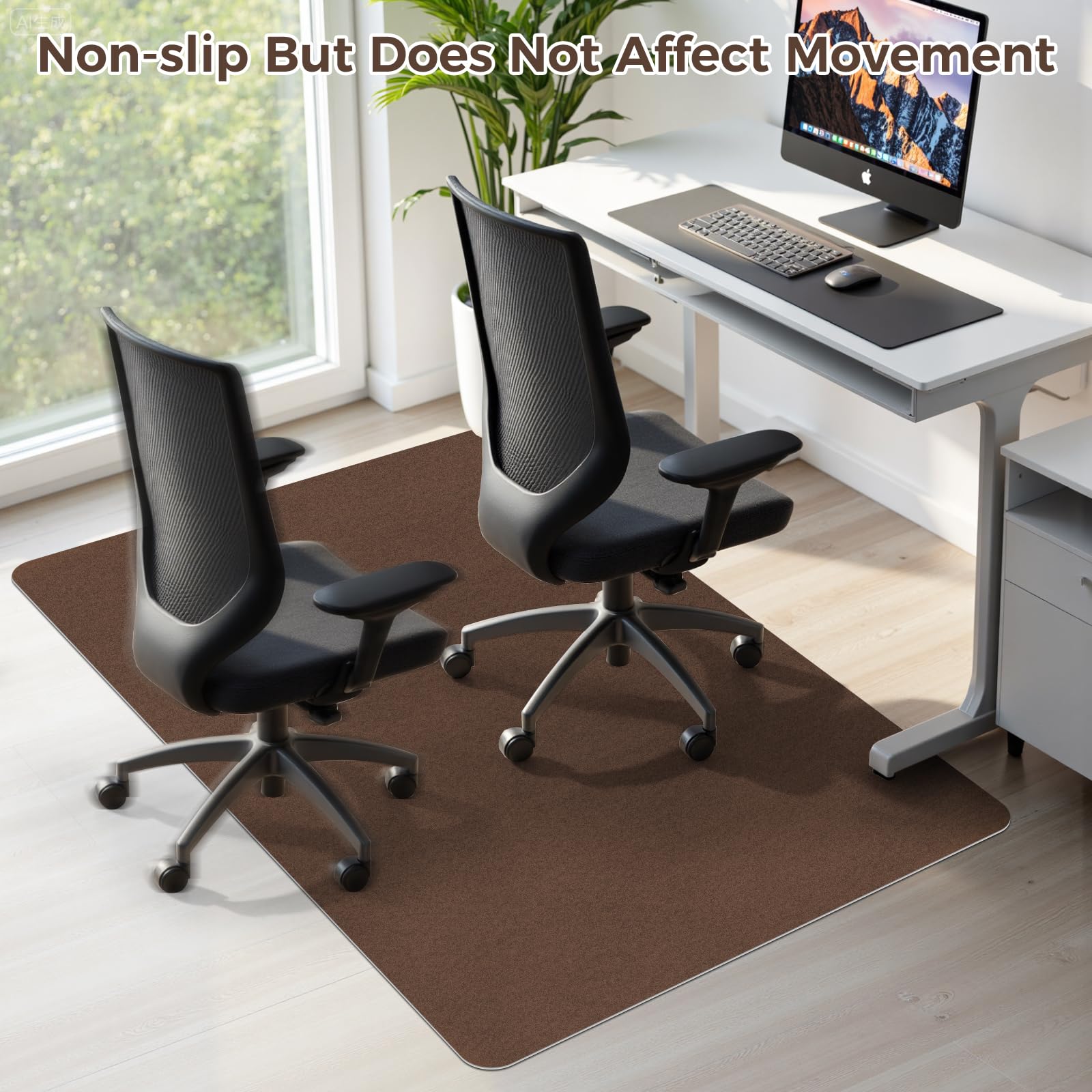 Office Chair Mat,Hard Floor Chair Mat Suitable for Hardwood and Tile Floors,Large Non-Slip Floor Protection Mat,Does Not Pill,Coffee(40"x55")
