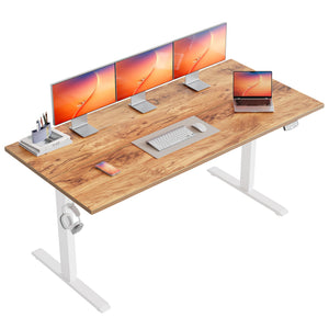 Electric Standing Desk, 63 x 24 Inches, Light Rustic Brown