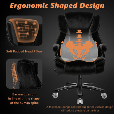 500lbs Fabric Big and Tall Office Chair,500lbs Heavy Duty Office Chair for Heavy People, High Back Executive Computer Chair with Adjustable Lumbar Support, Dual Rubber Wheel
