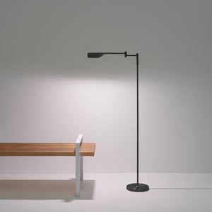 Leaf Pharmacy LED Reading Lamp, Dimmable Floor Lamp with Easy Rotation Over Chair or Desk for Living Rooms & Offices, Adjustable Standing Lamp, Tall Lamp for Sewing & Craftwork - Jet Black