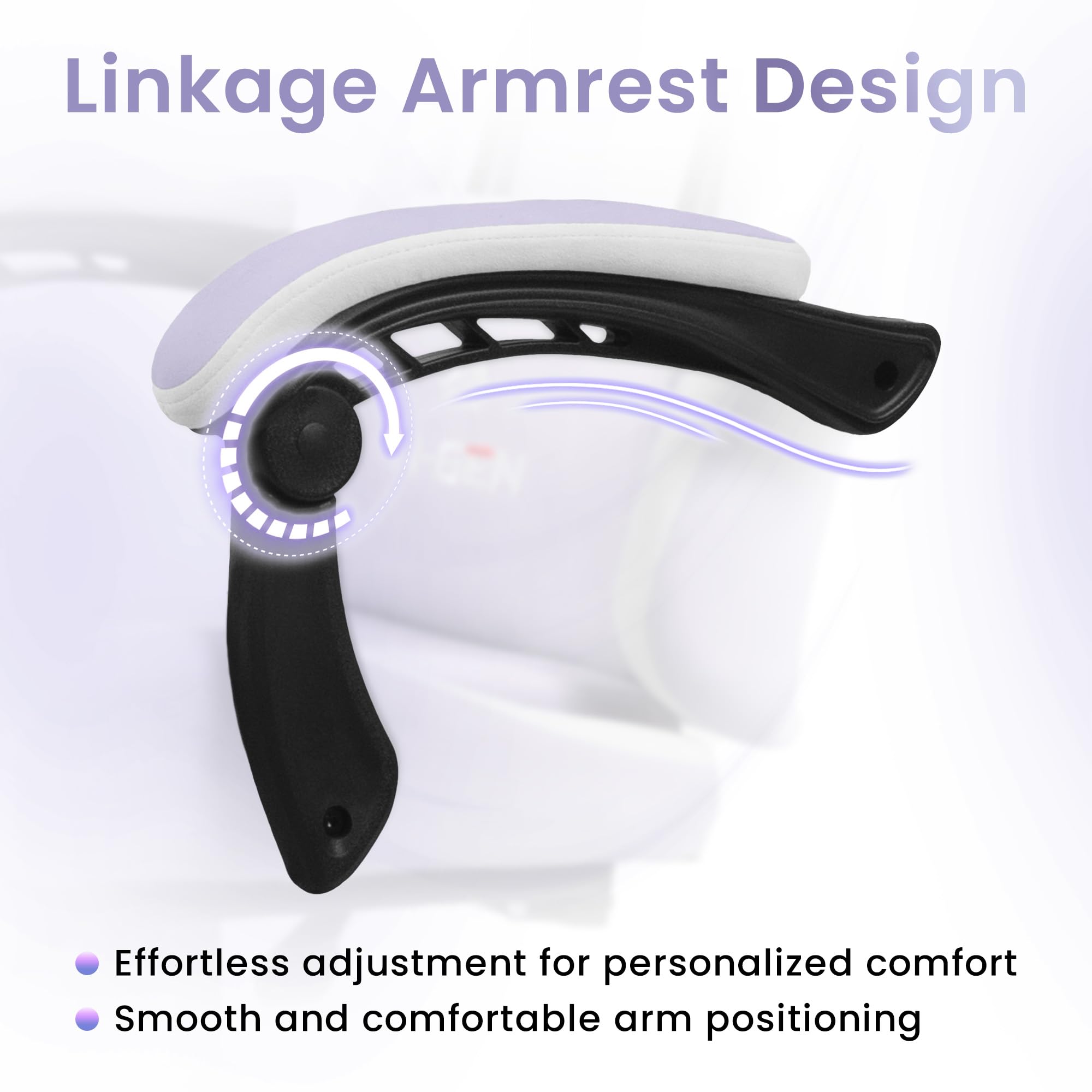 Video Gaming Chair with Footrest Lumbar Support for Home Office High Back Recliner Height Adjustable Ergonomic Comfy Fabric Computer Desk Chair (Purple)