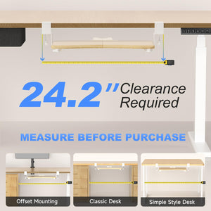 Small Keyboard Tray Under Desk Pull Out with C Clamp Mount for Computer Keyboard, 20 (24.2 Including Clamps) x 11.8 inch Slide-Out Platform Computer Drawer for Typing, Light Wood, DSF1SQM