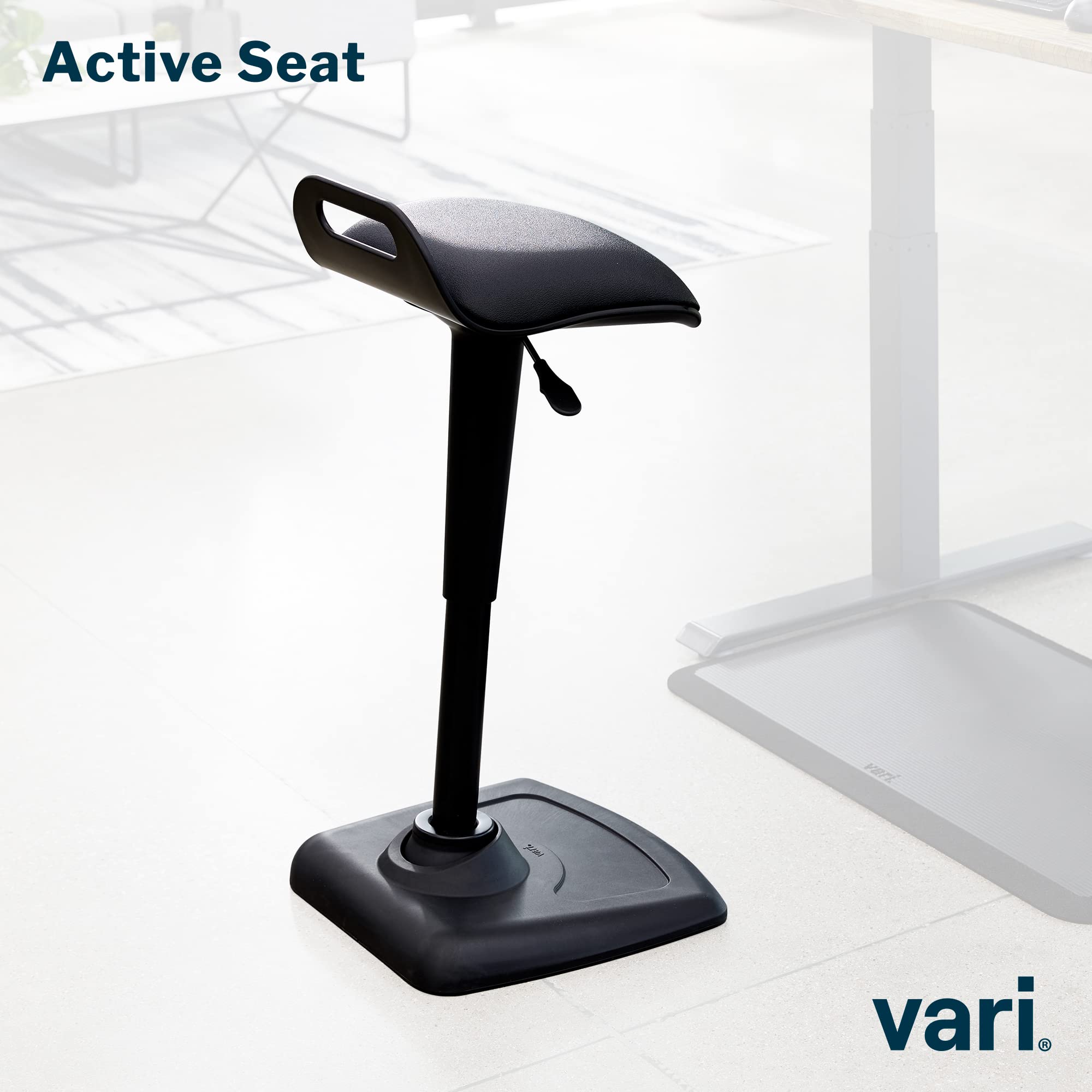 Active Seat - Adjustable Ergonomic Standing Desk Chair for Adults - Portable Home Office Furniture, Comfortable Wobble Stool with Dynamic Range of Motion - Fully Assembled