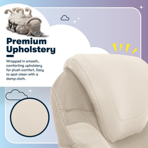 Executive Office Chair - Ergonomic Computer DeskChair with Lumbar Technology - Adjustable Height - Memory Foam Body Pillows - 360° Swivel Rolling Base - Bonded Leather - Cream