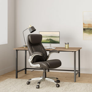 Ergonomic Office Chair Premium Microfiber Leather Adjustable Lumbar Support & Armrests, High Back Comfy Desk Gaming Chairs Executive Computer Swivel Chair Tilt Function(Posture,Black)