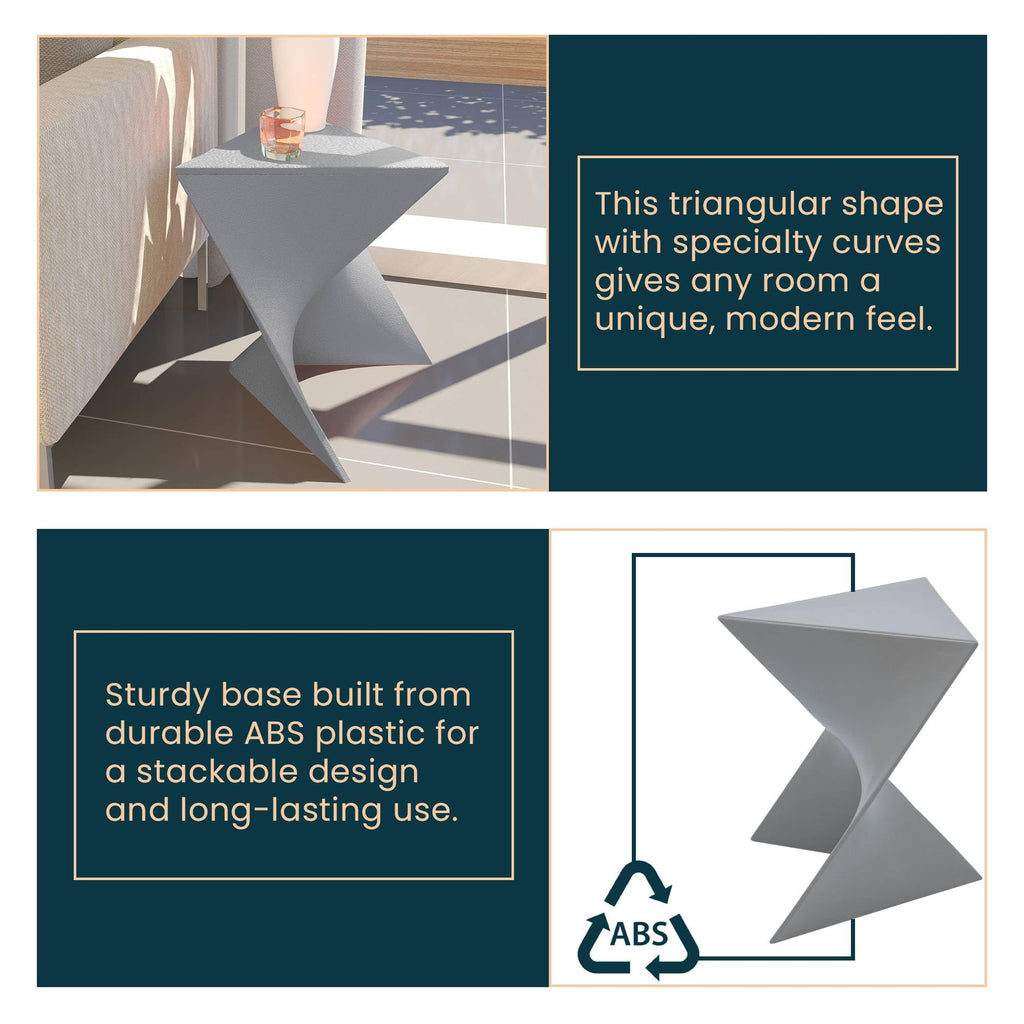 Modern Grey Accent Side Table - Stylish Side Vanity Table for Bedroom & Living Room