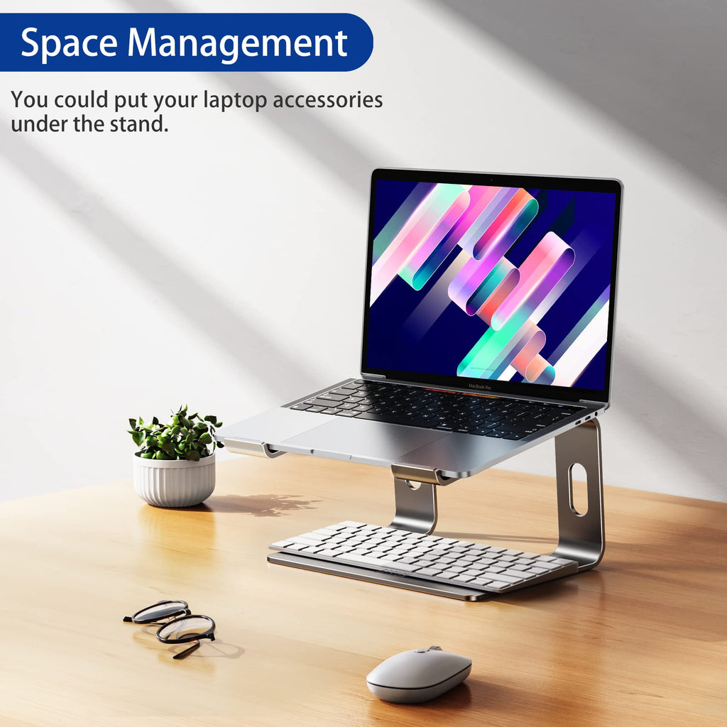 Aluminum Laptop Stand, Ergonomic Detachable Computer Stand, Notebook Holder, Laptop Mount Compatible with Air, Pro, Dell, HP, Lenovo More 10-15.6" Laptops, Gray