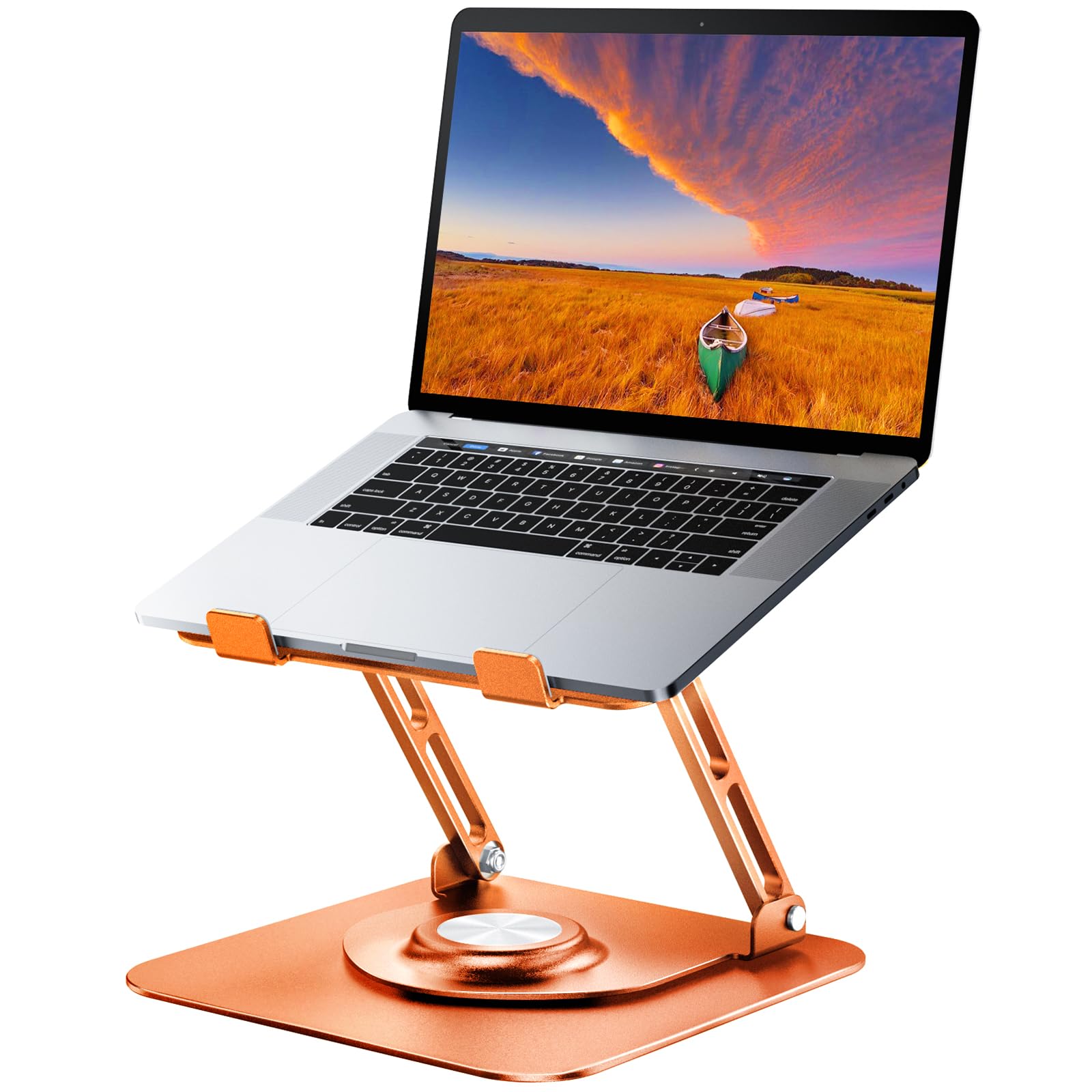 Laptop Stand for Desk, Adjustable Computer Stand with 360° Rotating Base, Ergonomic Laptop Riser for Collaborative Work, Foldable & Portable Laptop Stand, fits for All 10-16