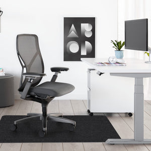Office Chair Mat for Hardwood Floor,Office Computer Gaming Chair Mat for Tile Floor,Large Floor Protector Rug,Anti-Slip,Easy to Clean,Pure Black(48