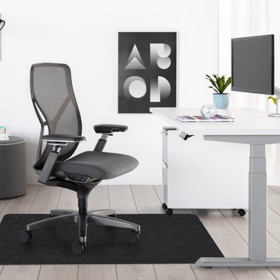 Office Chair Mat for Hardwood Floor,Office Computer Gaming Chair Mat for Tile Floor,Large Floor Protector Rug,Anti-Slip,Easy to Clean,Pure Black(48