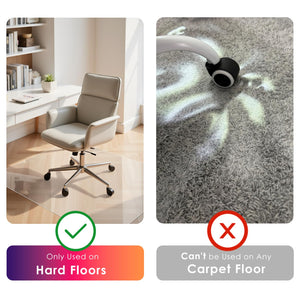Clear Chair mat for Hardwood Floor 51 x 63 inches Transparent Floor Mats Wood/Tile Protection Mat for Office & Home (51