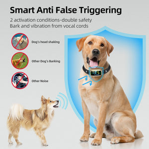 Dog Bark Collar for Large Medium Small Dogs, Rechargeable Smart Bark Collar, Anti Barking Training Collar with 5 Adjustable Sensitivity Beep Vibration (Gold)