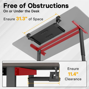 KMT01 Under Desk Keyboard Tray, Pull-Out Keyboard & Mouse Platform with C-Clamp, 25.6 x 11.8 in Space-Saving Ergonomic Slide-Out Drawer, Black Carbon Fiber