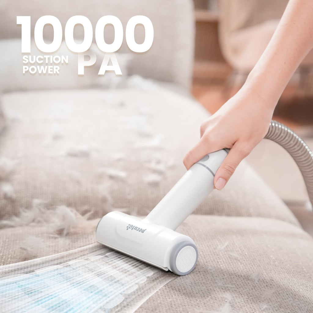 Dog Grooming Vacuum & Dryer, 7-in-1 Pet Grooming Kit with Clipper, 10000Pa Dog Vacuum for Shedding Grooming, Adjustable Speed & Temp, 55dB Low Noise,1.7L Dust Cup
