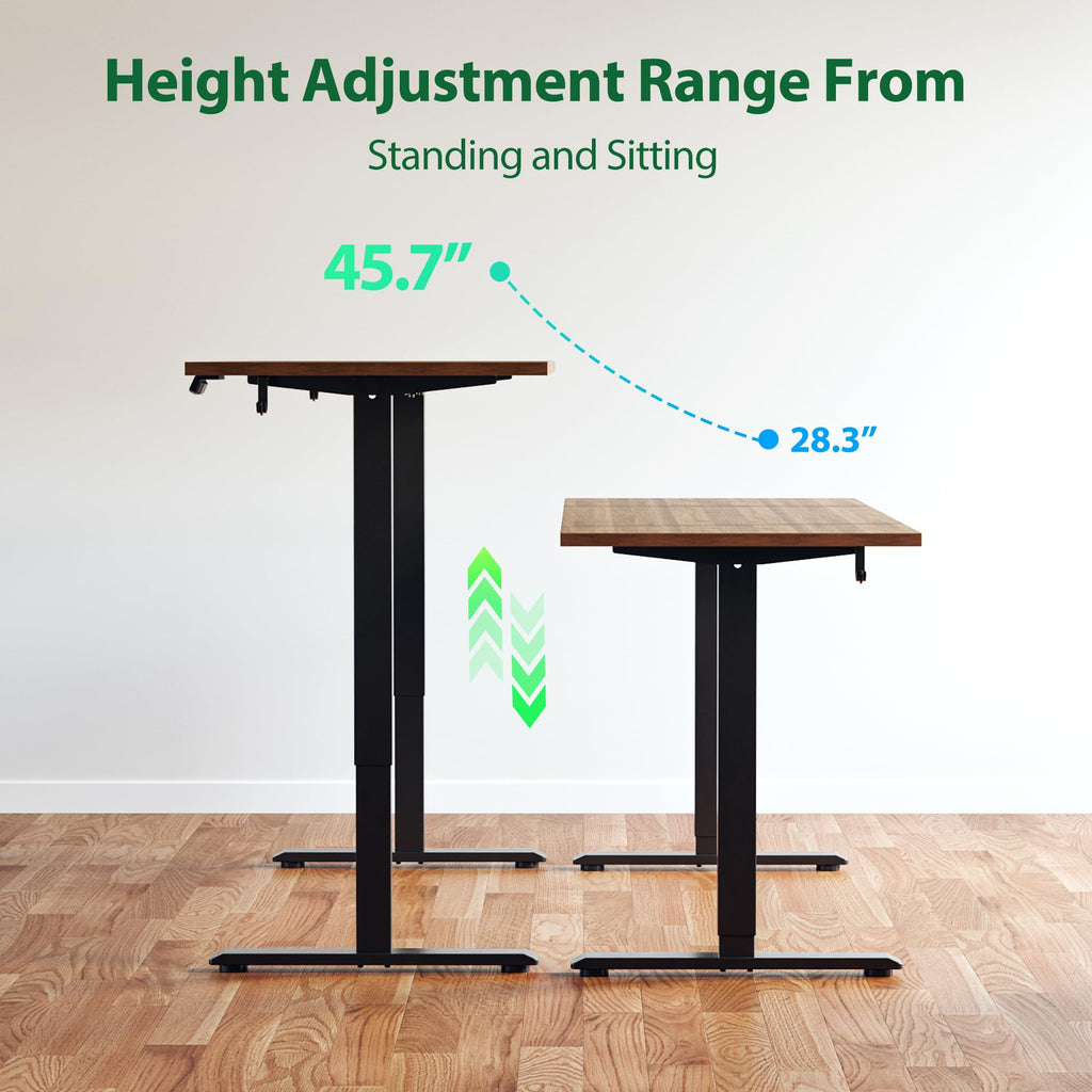 Electric Standing Desk, 71 x 31.5 Inches Height Adjustable Desk, Sit Stand up for Work Office Home, Ergonomic Rising Computer Table with Memory Preset, Dark Walnut