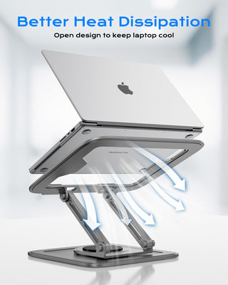 Adjustable Laptop Stand for Desk with 360 Base, Ergonomic Laptop Riser, Mount, Holder Notebook Computer Stand for MacBook Air Pro, HP, Dell, XPS, HP 16