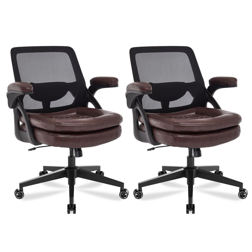 Big and Tall Office Chair, 500lbs Heavy Duty Ergonomic Mesh, Brown