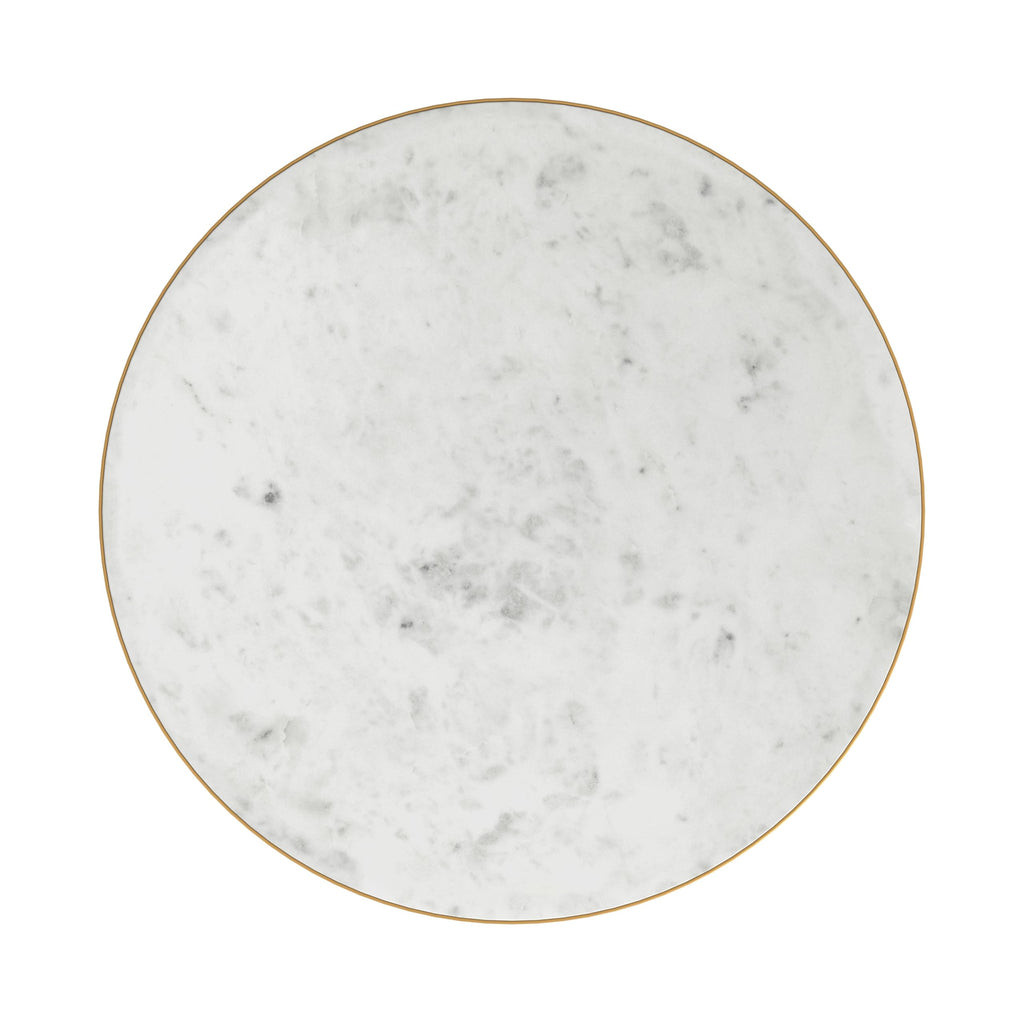 Marble Top End/Side Round Table with Gold Base