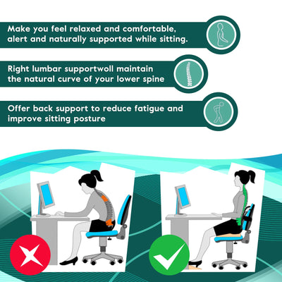 2 Pack Mesh Back Lumbar Support, Back Support Seat Cushion with Breathable Mesh for Office Chairs Car 12” x 16”