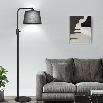 [Upgraded] Dimmable Floor Lamp, 1000 Lumens LED Edison Bulb Included, Black Shade, Modern Arc Standing Tall Floor Lamp for Living Room Bedroom Office Dining Room