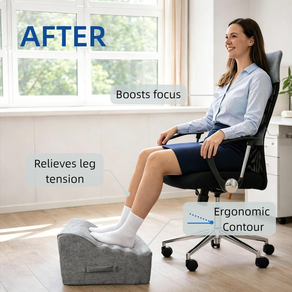 Under Desk Foot Rest, Non-Slip Office Foot Stool for Office & Gaming Chair, Leg Support for All-Day Comfort (Light Gray)