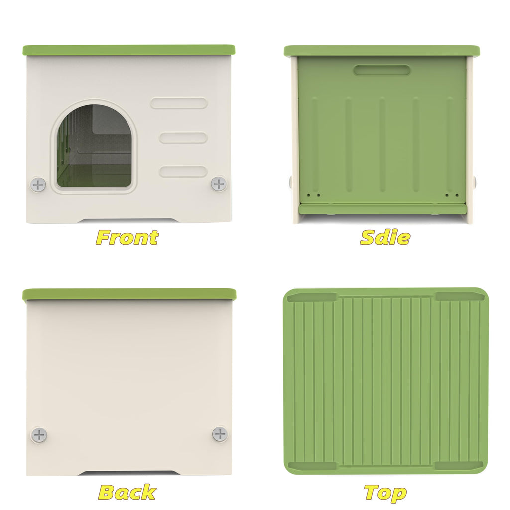 Stackable Cat House for Outdoor Indoor Use, Feral Cat Shelter Weatherproof Waterproof Elevated (Medium)