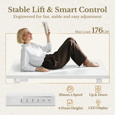 Electric Standing Desk, 48 Inch Adjustable Height Sit Stand Up Desk with 1.18