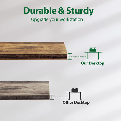 Electric Standing Desk, 71 x 31.5 Inches Height Adjustable Desk, Sit Stand up for Work Office Home, Ergonomic Rising Computer Table with Memory Preset, Rustic Brown