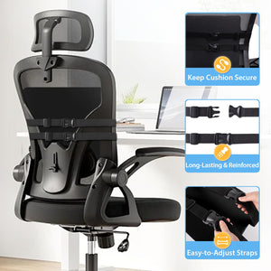 Lumbar Support Pillow for Office Chair, Car & Gaming Chair, Ergonomic Memory Foam Cushion for Back Comfort, Zoned Back Support, Double Adjustable Straps, Breathable Washable Cover, Black