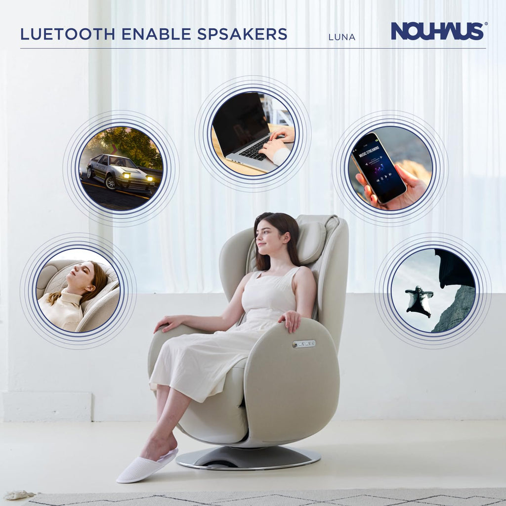 Heated Massage Chair, Full Body Massaging Zero-Gravity Leisure Recliner with Low-Noise 3D Massage and Dual Sound Systems Modern Massage Chairs (Elder White)