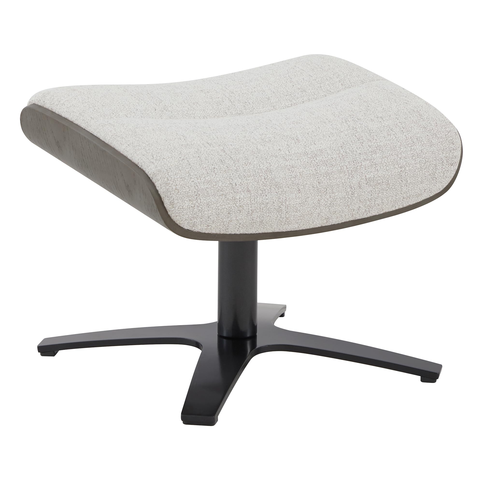 Fabric Reclining Swivel Chair with Adjustable Headrest and Ottoman for Living Room, White (Multi-Colored)